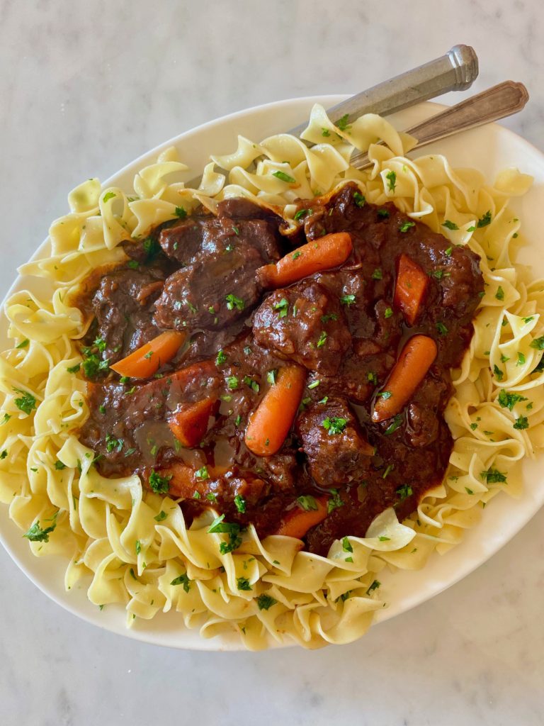 Rich Beef Stew with Red Wine and Hoisin Sauce